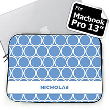 Custom Name Sky Blue Hoopla Macbook Pro 13 Sleeve (2015)