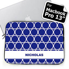 Custom Name Blue Hoopla Macbook Pro 13 Sleeve (2015)