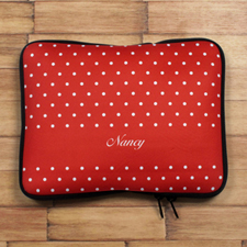 Personalized Name Red Polka Dots Ipad Sleeve