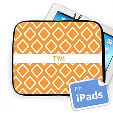 Custom Initials Orange Lkat Ipad Sleeve
