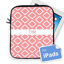 Custom Initials Pink Lkat Ipad Sleeve