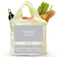 Customize 2 Sides 4 Collage Folded Shopper Bag, Modern