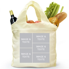 Customize 2 Sides 5 Collage Folded Shopper Bag, Elegant