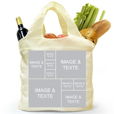 Customize 2 Sides 9 Collage Folded Shopper Bag, Modern