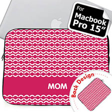 Custom 2 Sides Personalized Initials Hot Pink Chain Macbook Pro 15 Sleeve (2015)