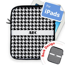 Custom Front And Back Black Hounds Tooth Ipad Sleeve
