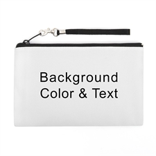 Personalized Background Color & Text (2 Side Same Image) Wristlet Bag (Medium Inch)