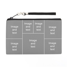 Personalized Facebook 6 Collage (2 Side Different Image) Wristlet Bag (Medium Inch)