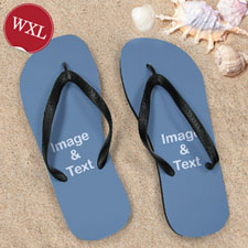 Personalized Flip Flops TWO IMAGES, Women X-Large