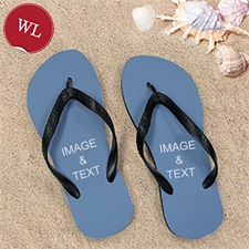 Personalized Flip Flops TWO IMAGES, Women Large