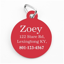 Custom Printed Christmas Red Personalized Message Dog Or Cat Tag