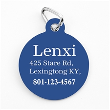 Custom Printed Royal Blue Personalized Message Dog Or Cat Tag