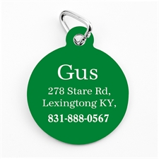 Custom Printed Christmas Green Personalized Message Dog Or Cat Tag