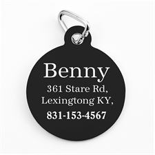 Custom Printed Classic Black Personalized Message Dog Or Cat Tag