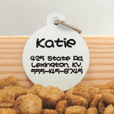 Custom Printed Classic White Personalized Message Dog Or Cat Tag