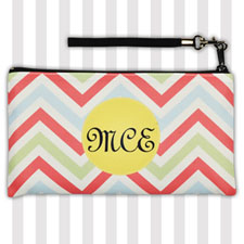 Personalized Coral Lime Green Yellow Chevron 5.5X10 Clutch Bag (5.5X10 Inch)