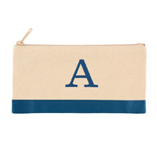 2 Tone Blue Personalized Embroidered One Initial Small (Single Side)