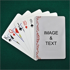 Personalized Photo Gallery Cranberry Lace Playing Cards