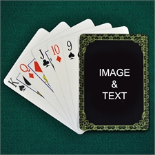 Personalized Photo Gallery Green Antique Frame Playing Cards
