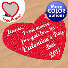 Valentine Red Frame Personalized Message Puzzle