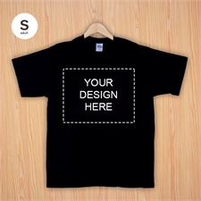 Custom Print Black Landscape Image Adult Small T Shirt