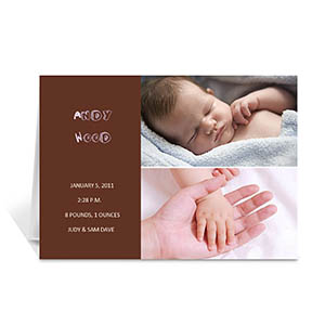 Elegant Collage Chocolate Birth Announcement