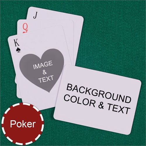 Heart Personalized Both Sides Landscape Back Playing Cards