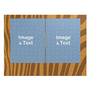 Two Portrait Collage, Tiger Skin Pattern