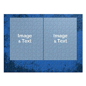 Two Portrait Collage, Royal Blue Texture