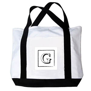Your Initial Customizable Monogram Canvas Bag, Black