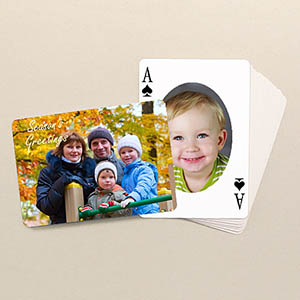 Holiday Poker Size Ovate Custom 2 Sides Landscape Back