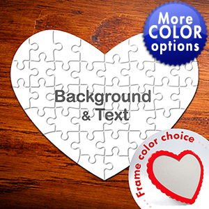 Classic Red Frame Personalized Message Heart Puzzle