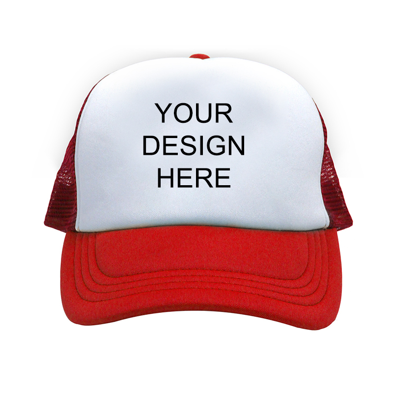 Custom Design Full Color Print Red Trucker Hat