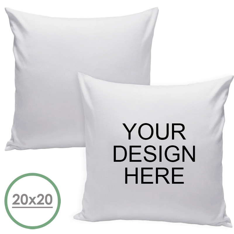 20x20 Custom Design Pillow, White Back