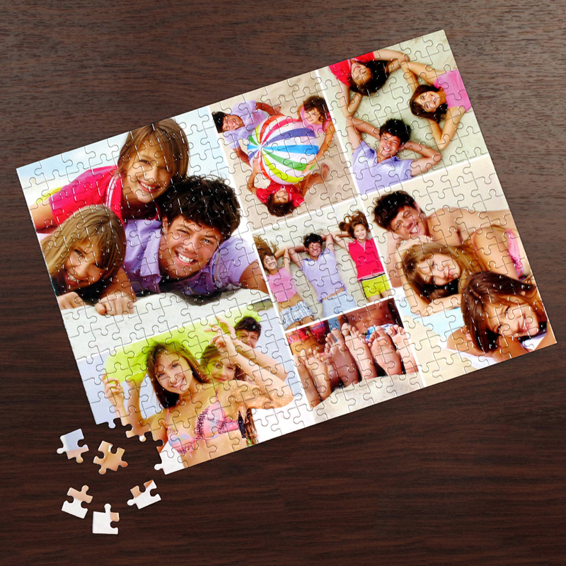 Custom Photo Collage Jigsaw Puzzle 300 Piece Personalised Picture with Box Gift