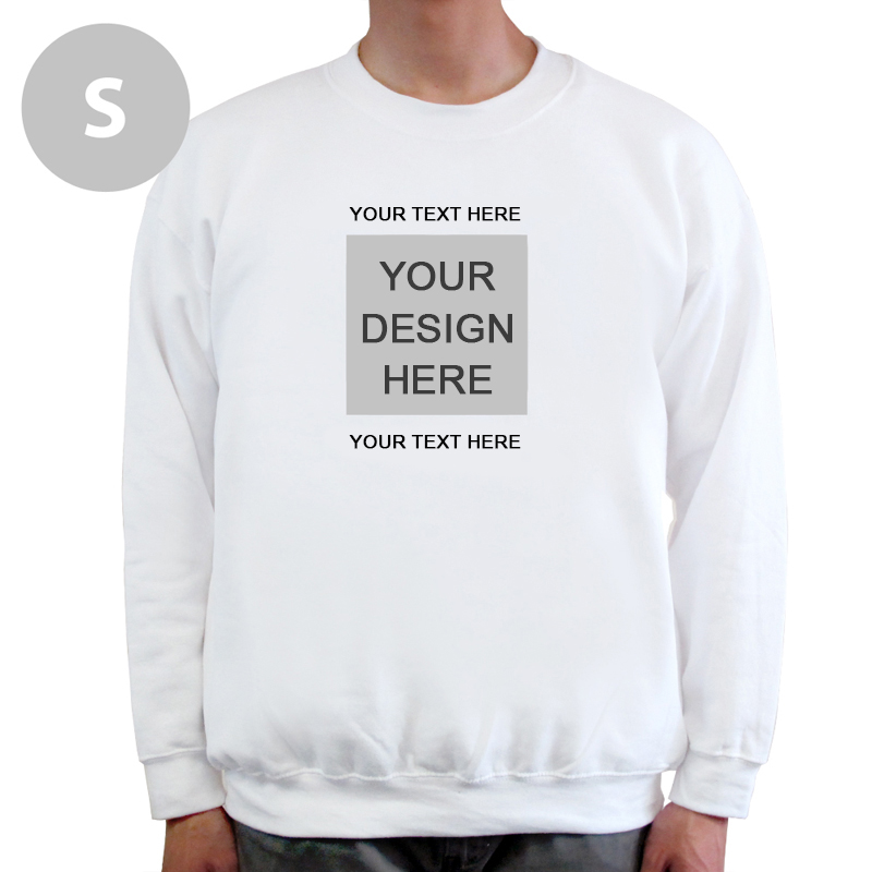 Design Your Own Image & Two Text Lines White S Sweatshirt