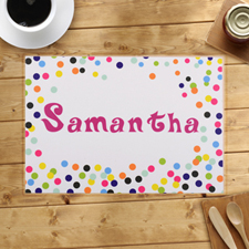 Personalized Colorful Confetti Dots Placemats