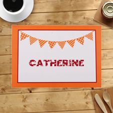 Personalized Orange Birthday Party Banner Placemats
