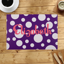 Personalized Purple Polka Dots Placemats
