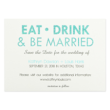 Personalized Eat, Drink & Be Married Invitation Cards