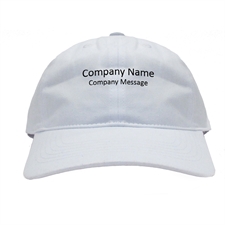 Custom Imprint Baseball Cap Company Name White