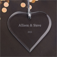Personalized Engraved Our Wedding Heart Shaped Ornament