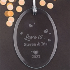 Personalized Laser Etched Sweet Ever After Glass Ornament