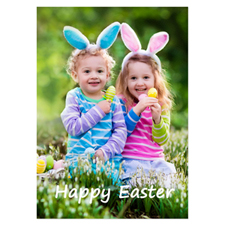 Personalized Full Photo Easter Invitations, 5X7 Portrait Stationery Card