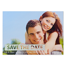 Personalized Glitter Silver Simple Day Personalized Photo Save The Date Save The Date Invitation Cards