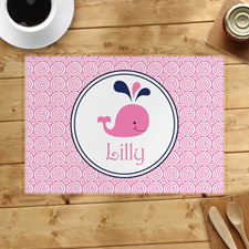 Personalized Pink Whale Placemats