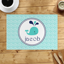 Personalized Blue Whale Placemats