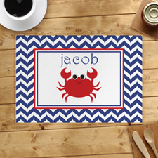 Personalized Chevron Red Crab Placemats