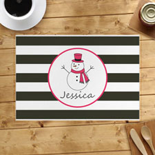 Personalized Snowman, Girl Placemats