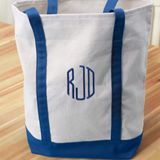 Personalized Medium Embroidered Tote Bag, Navy Bag